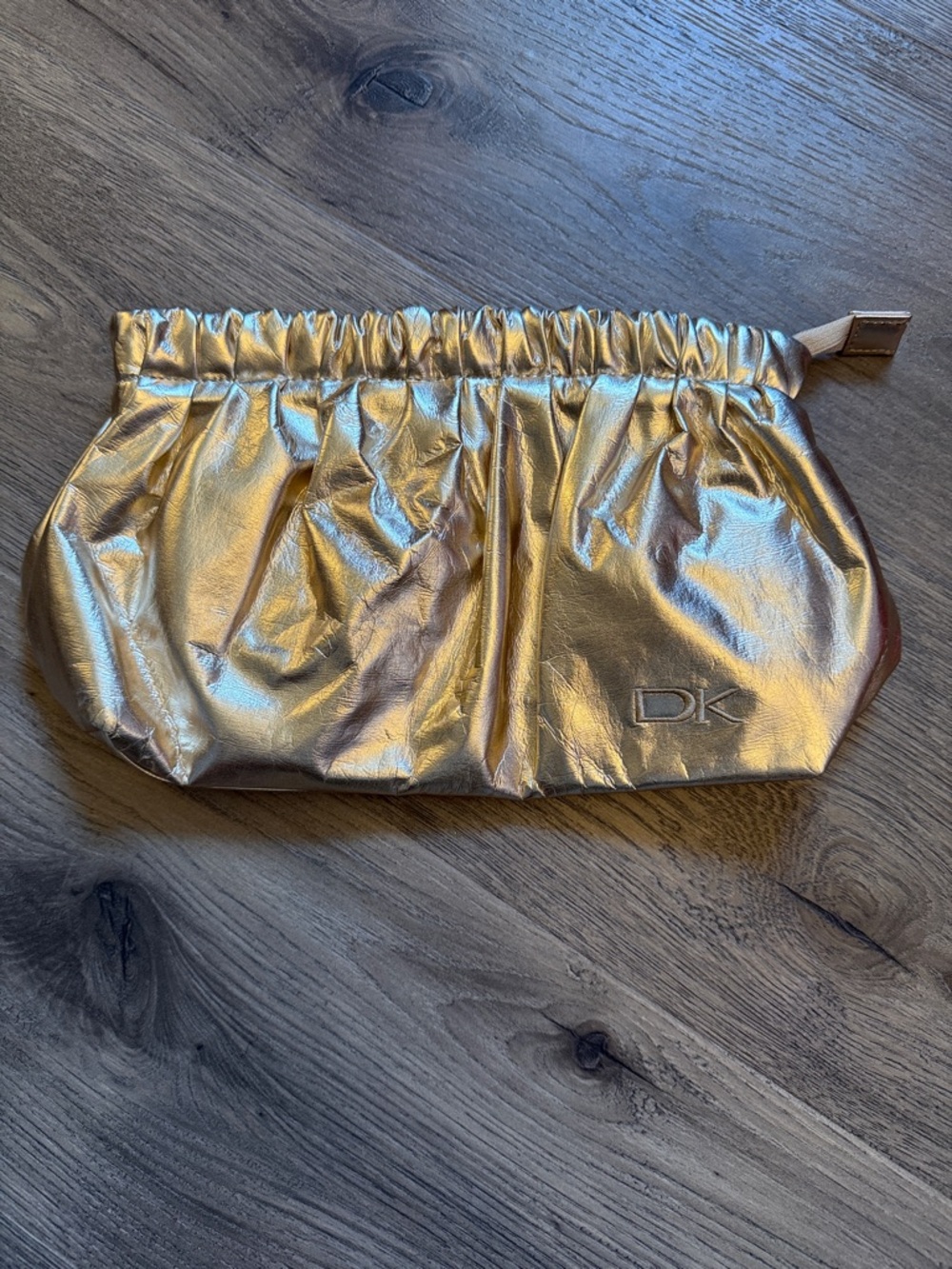 Donna Karan Metallic Gold Cosmetic Bag